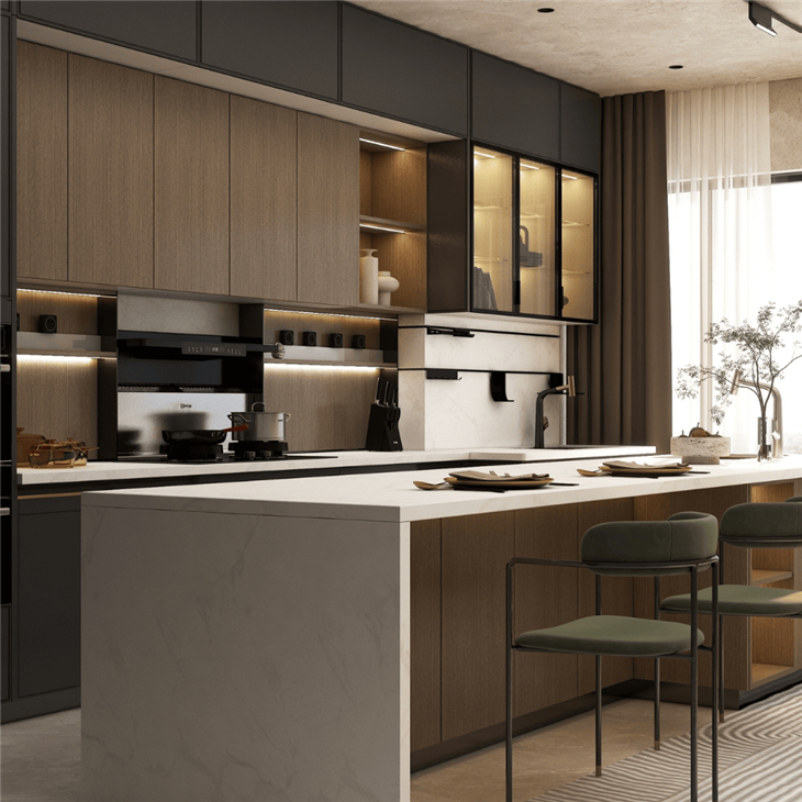 Horizontal Grain Kitchen Cabinets factory