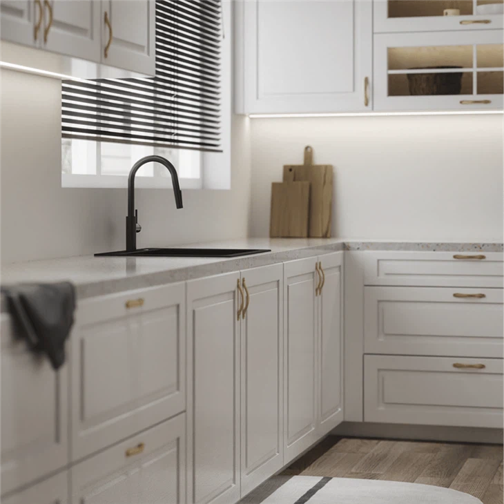 White Wood Grain Kitchen Cabinets best