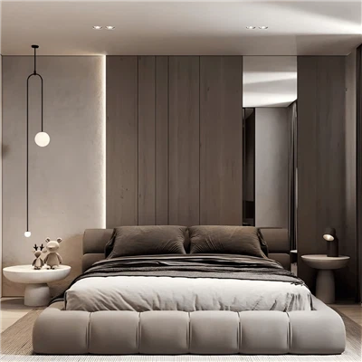 Modernes Plattformbett mit niedrigem Profil