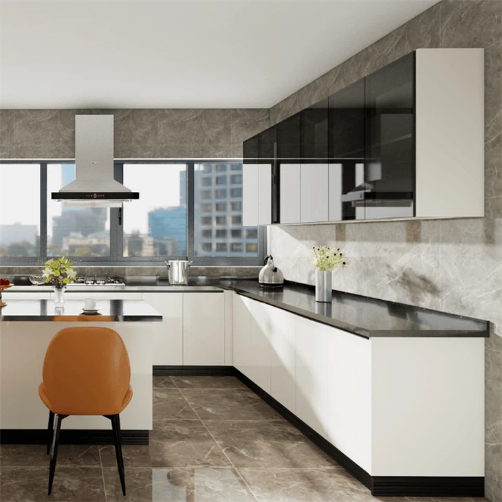 White Gloss Cupboards Kitchen